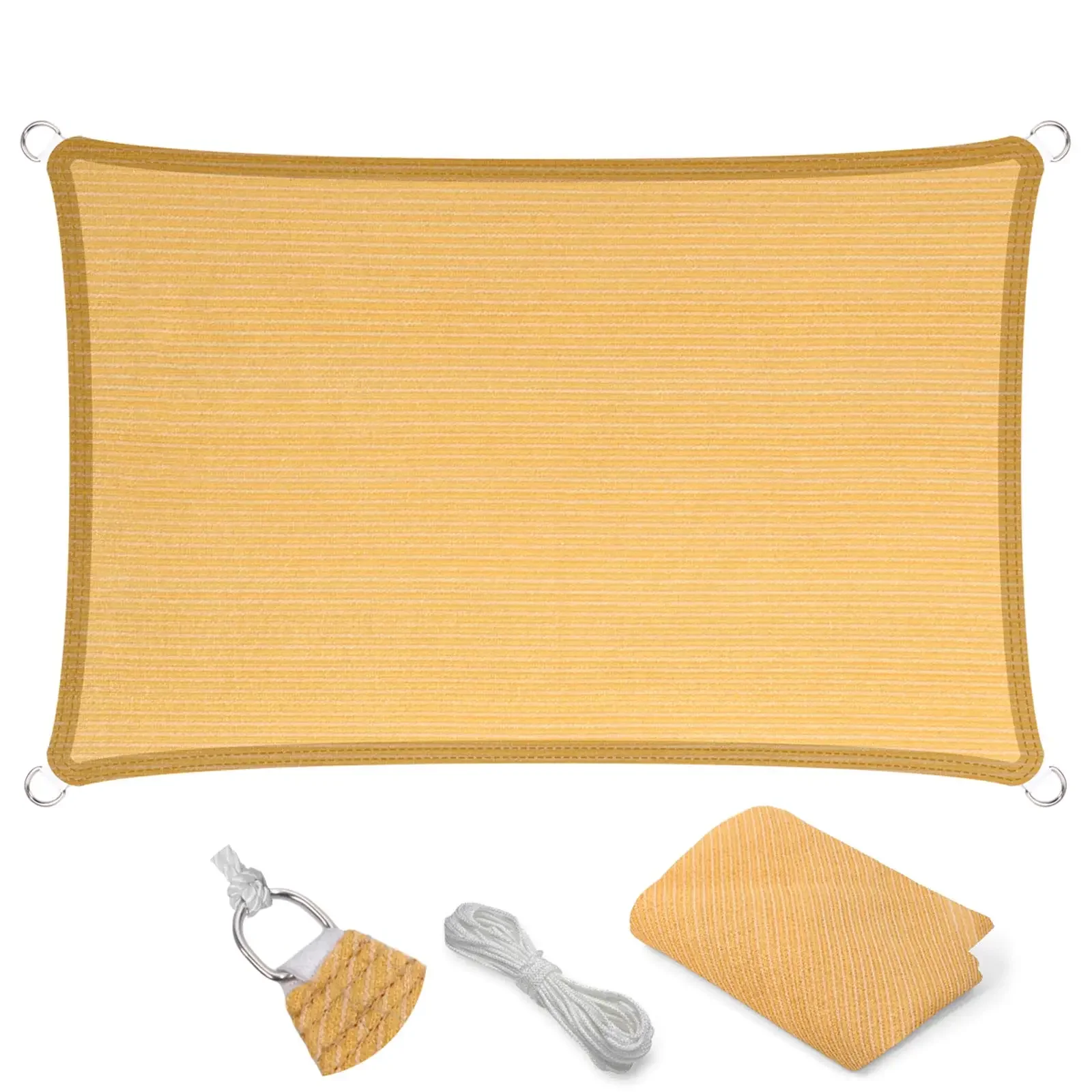 

Rectangular Sun Shade Sail 5x7 HDPE UV Blocking Outdoor Canopy For Patio Garden Pergola