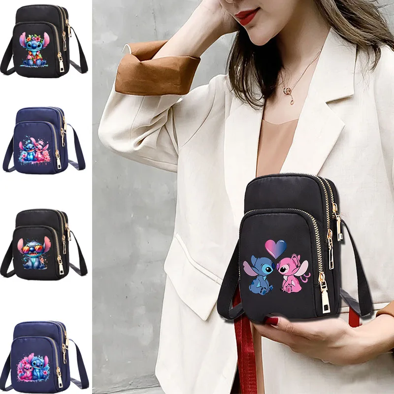 Disney lilo & stitch bolsa de ombro feminina dos desenhos animados bolsa meninas bolsas femininas bolsa de ombro senhoras sacos casuais crossbody