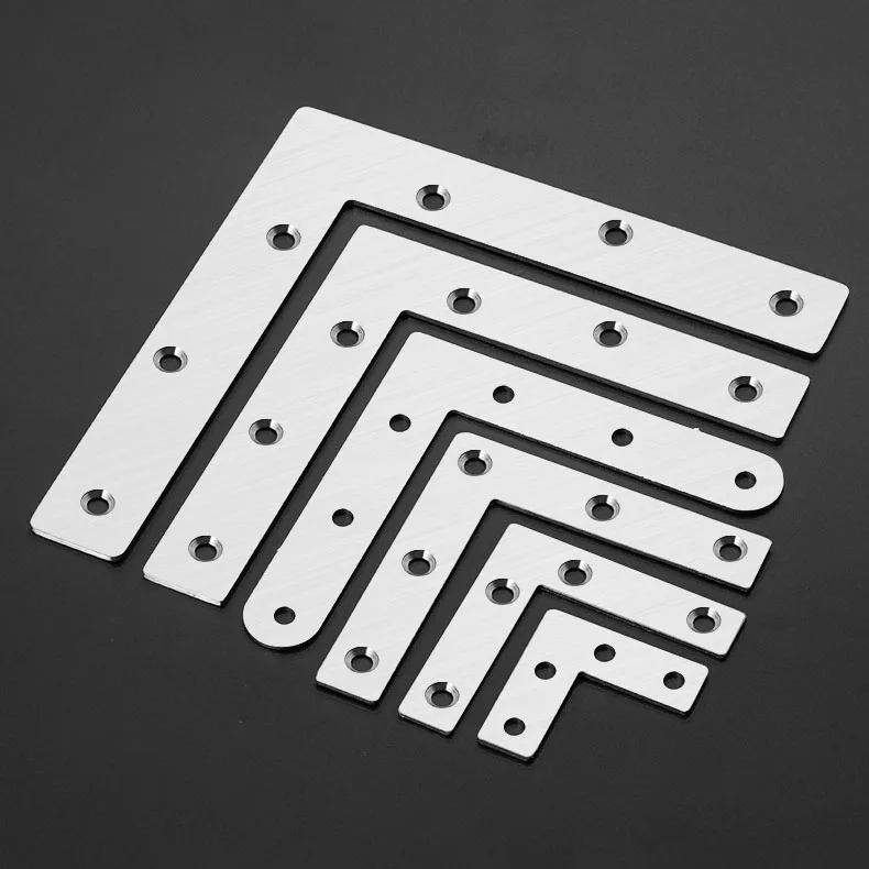 Stainless Steel T/L-shaped Furniture Corner Code for Bracket Wooden Board Splicing Layer Plate Connector with Screws