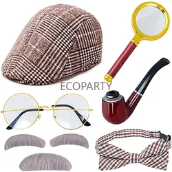 2023 New Matiniy Detective Costume Accessories Set Detective Role Play Dress Up Costume Detective Cosplay Prop Six Piece Set