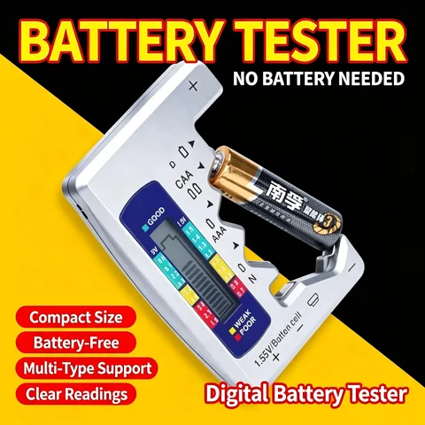 BT-1688 Portable Battery Capacity Indicator Compact Size Lithium Battery Level Tester Digital Display Battery Voltage Meter