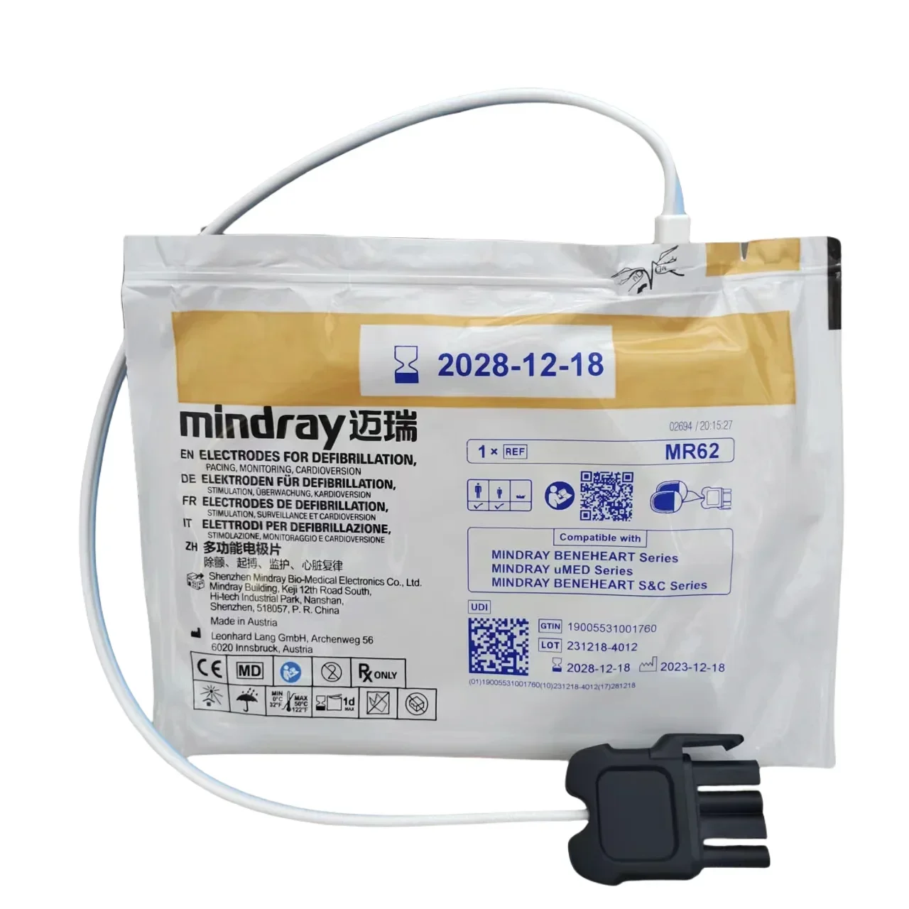 

MR62 Mindray original C1 C2 S1 S2 defibrillators AED electrode pads Five-year validity mr62 electrode patch