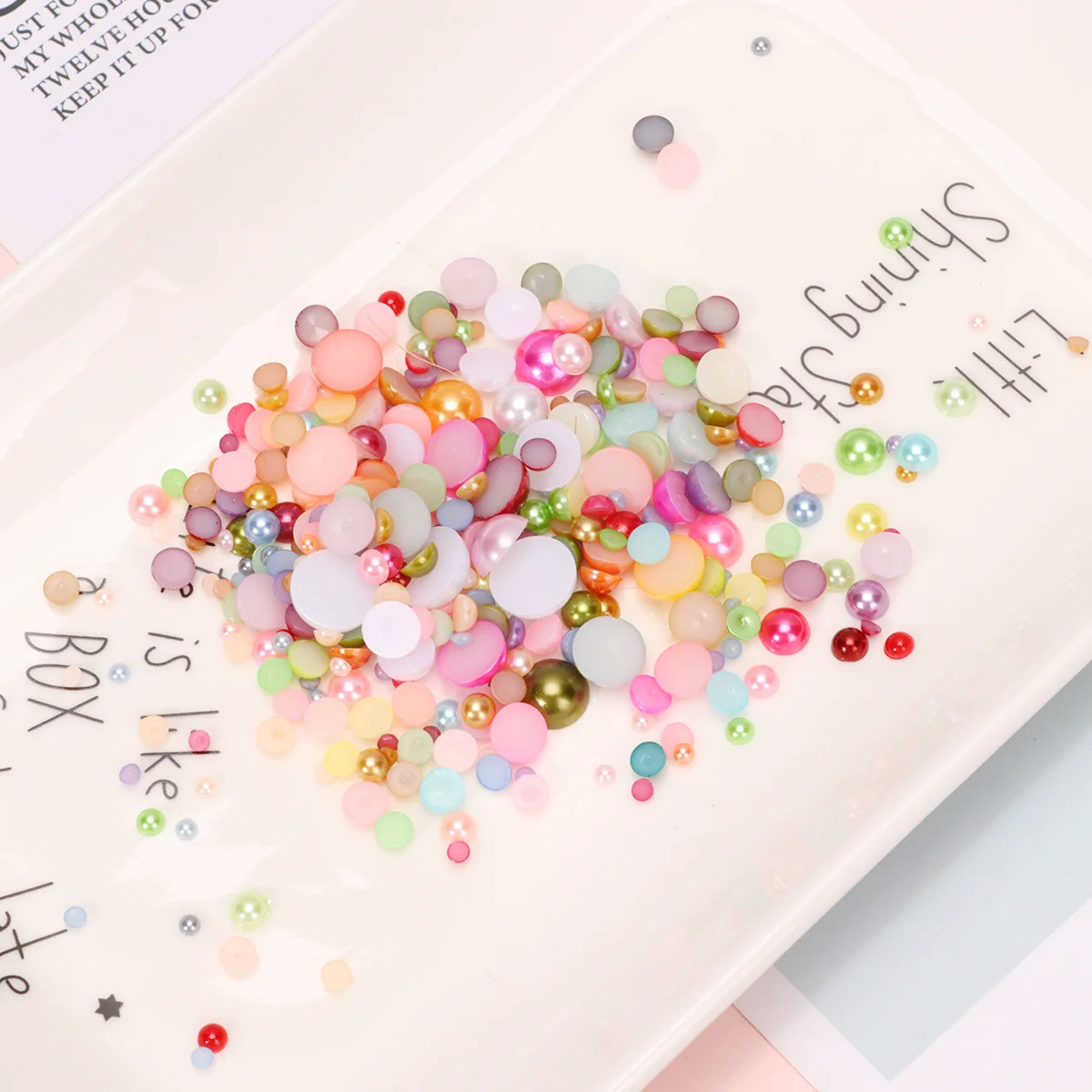 

Pearl DIY Materials Semicircle ABS Flat Back Beads Mixed Style for Earrings Necklace Making Nail Art Phone Case Decoration