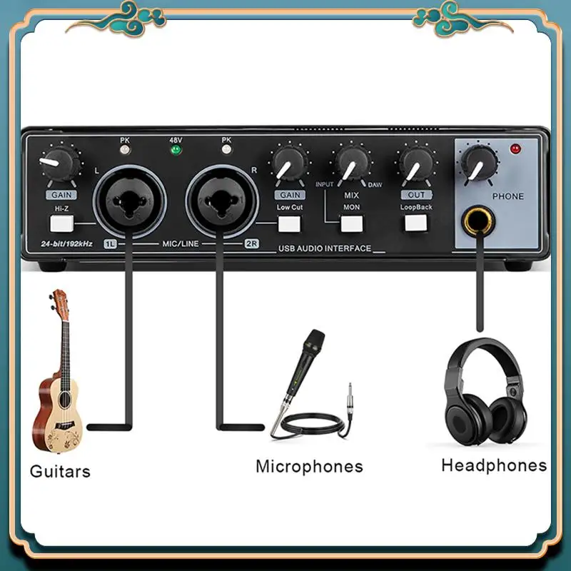 

(New)-Professional Audio Sound Card Monitor Electric Guitar Recording For Live Broadcast Studio Computer Audio Equipment