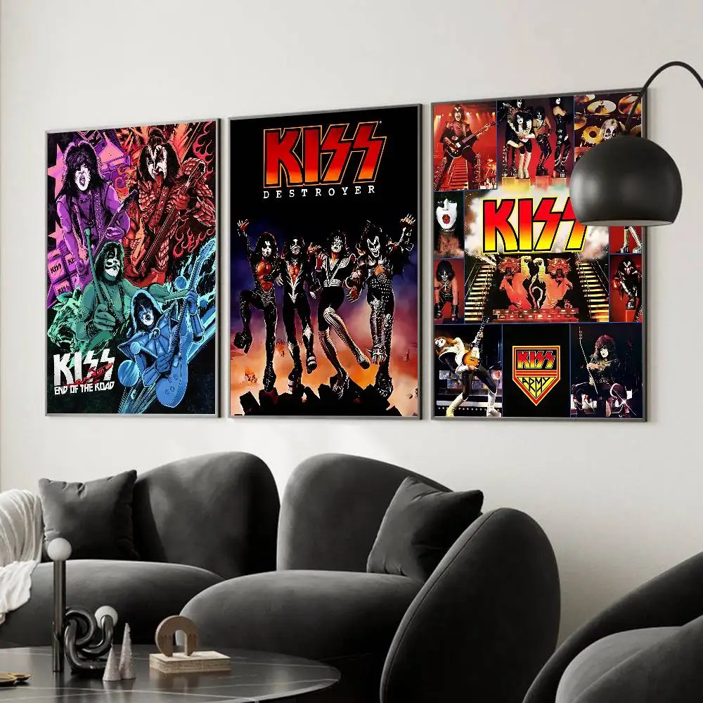 K-Kiss Band Poster Sticky Posters Waterproof Paper Sticker Coffee House Bar Home Decor