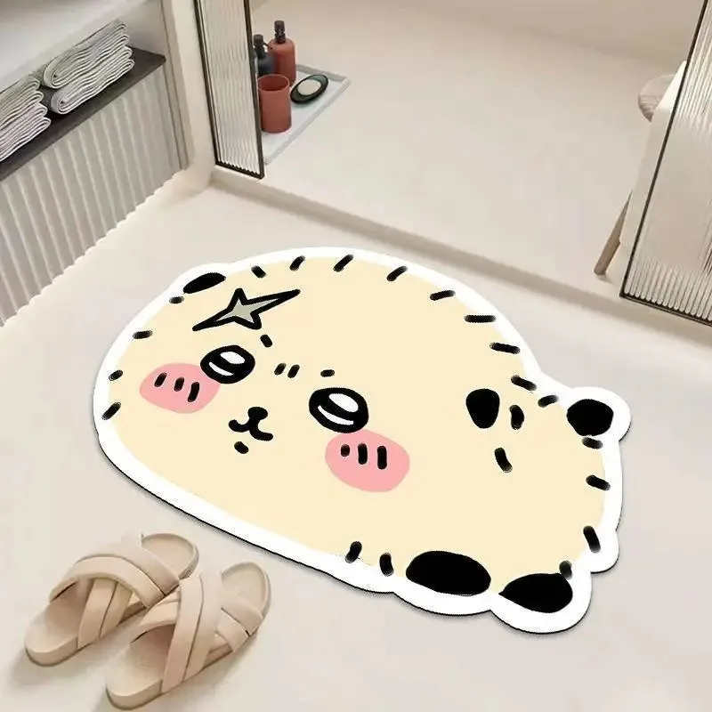 Alfombra de Baño Anime Chiikawa, Alfombra Antideslizante de Diatomita para Baño Momonga, Alfombra Absorbente de Agua para Inodoro Rakko Shisa Kawaii Lovely 2026