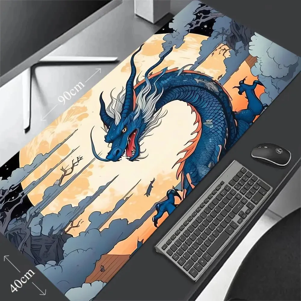 Large Mousepad Game Rubber Lock Edge Mat Company Desk Pad Dragon Element Mice Pad Oriental Legend Gaming Mousepads For LOL CS GO