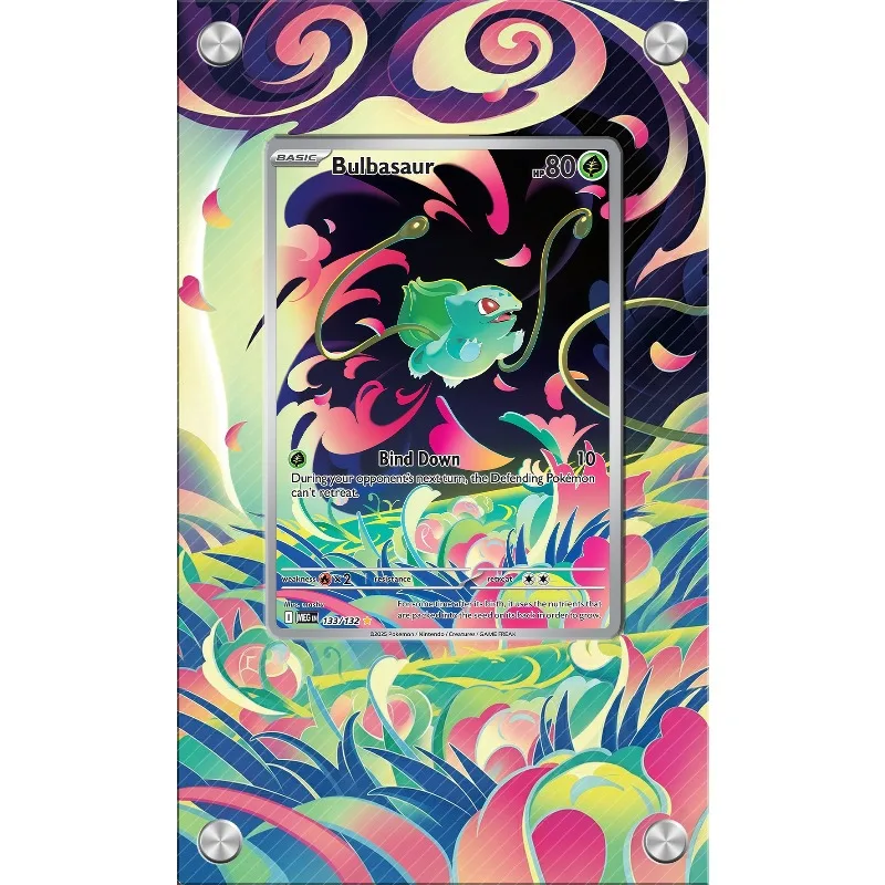 Art Display for Pokemon Bulbasaur Card PTCG Keychain Anime Game Collectibles Anime Merchandise Acrylic Protective CaseToys Gift
