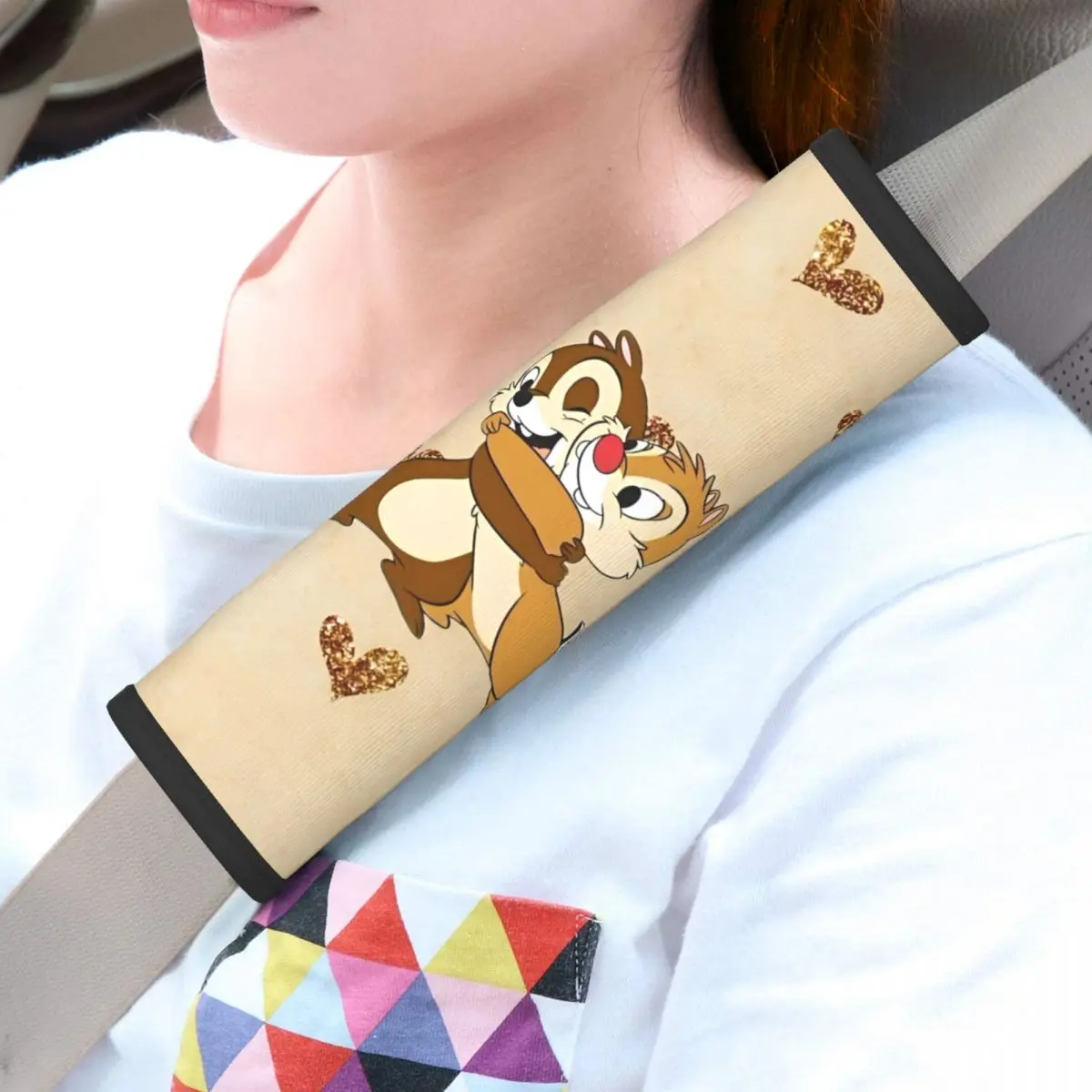 

Chip & Dale Cartoon Chipmunk Universal Fit Seatbelt Cover for Car Airplane Private Pluto Anime Seat Belt Shoulder Pad 2 Pack