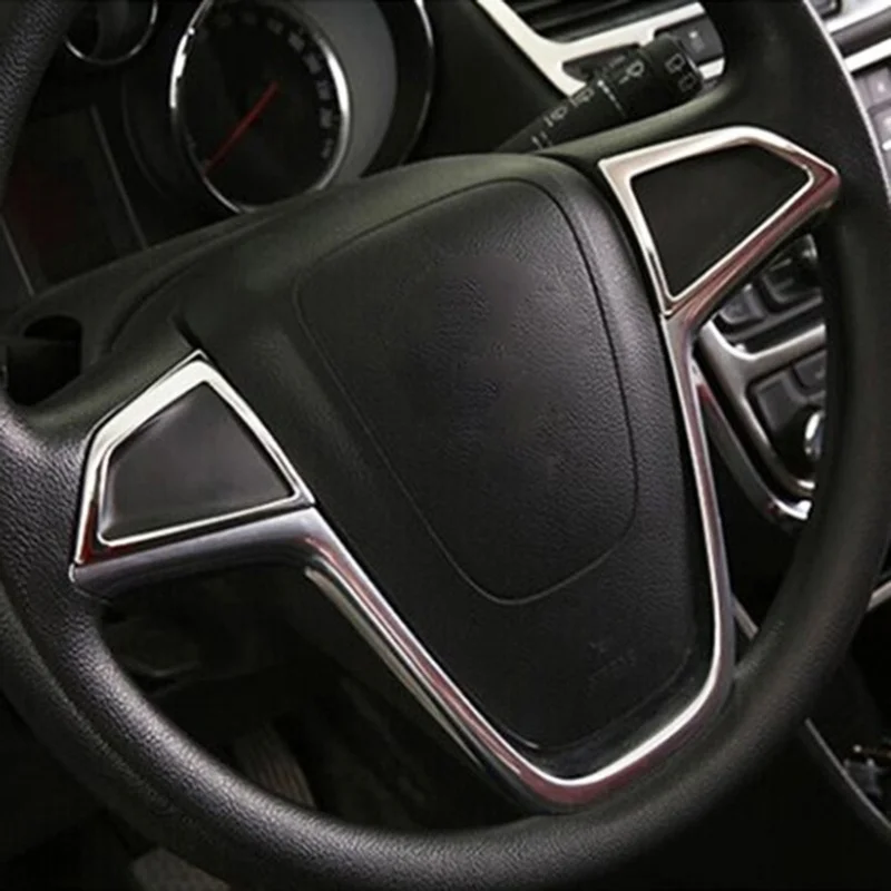 Super Sale For Opel/Vauxhall Mokka X 2013 -2018 Chrome Steering Wheel Panel Cover Trim Molding Decoration