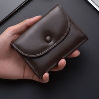 Minimalist Leather Short Wallet Portable Multi Color Coin Purse Small Clutch Bag Men Women