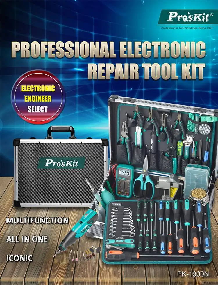 PRO'SKIT PK-1900NH Electronics Master Kit(220V Metric) for Electronics & Electrical Engineer of Factory Professional Repairers
