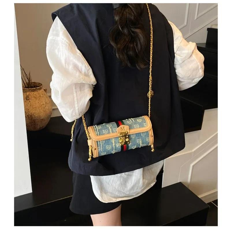 

Light luxury retro cylindrical bag for women 2025 new high-end and niche chain crossbody bag trendy and fashionable Boston bag