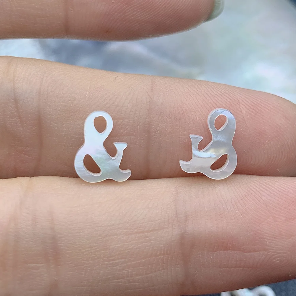 Natural White Mother of Pearl Math Symbol Letter Bead Strings Pendant Charms DIY Necklace Bracelet Handmade Components Material
