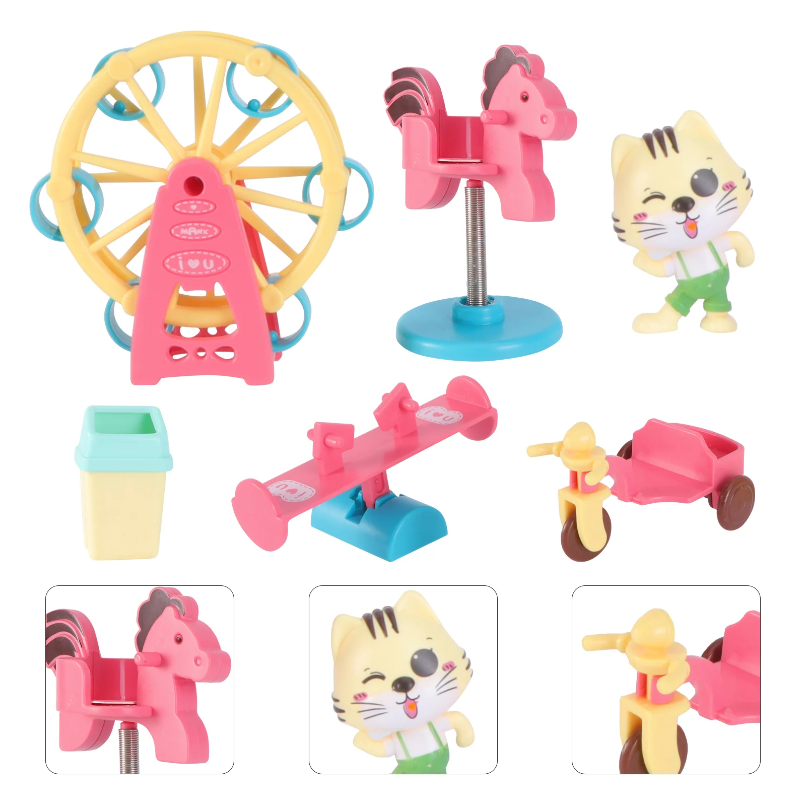 1 Set Children Amusement Park Toy Set Slide Swing Toy Educational Plaything Slide Swing Toy Set Kids Educational Toy