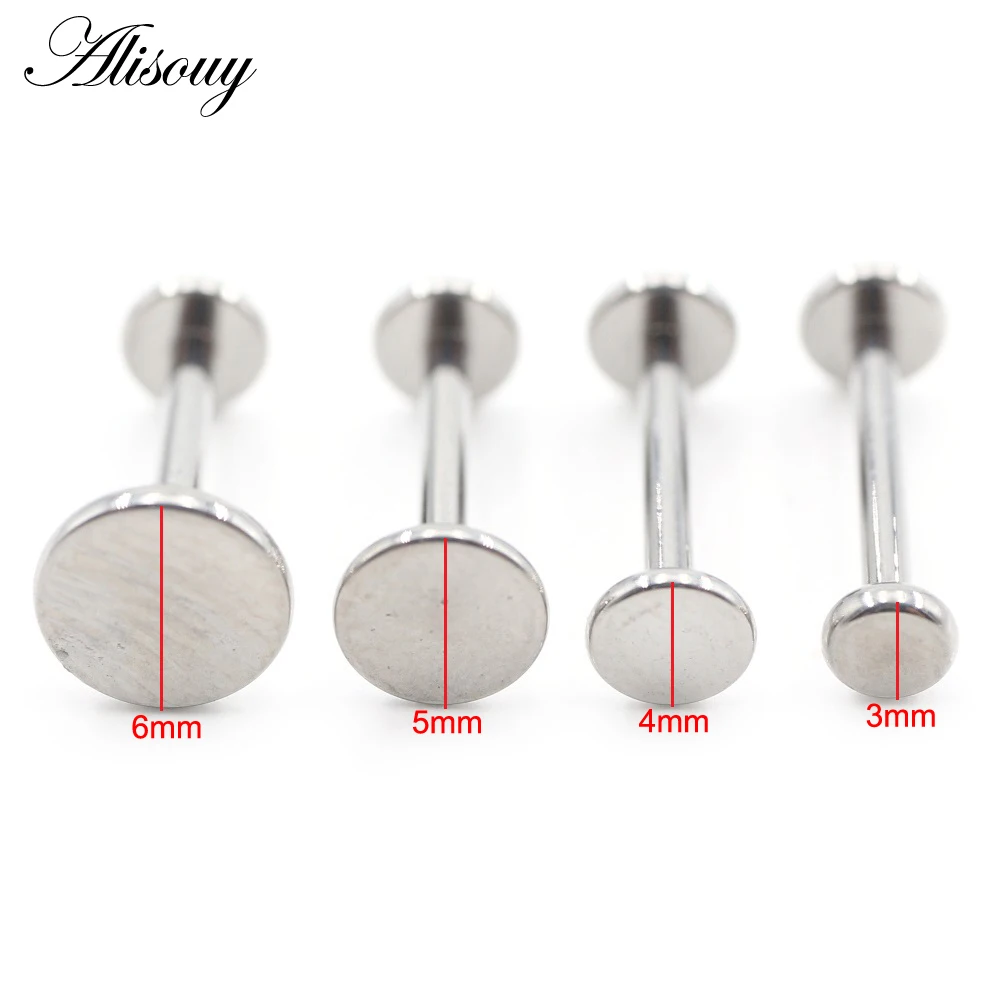Titanium Internally Threaded Flat Anodized Labret Lip Stud
