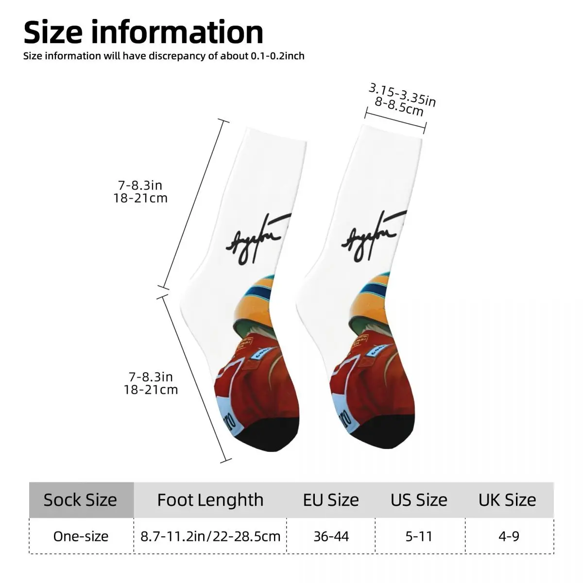 Ayrton Senna 남성용 양말, 귀여운 품질 양말, 패턴 야외 미끄럼 방지 양말, 가을