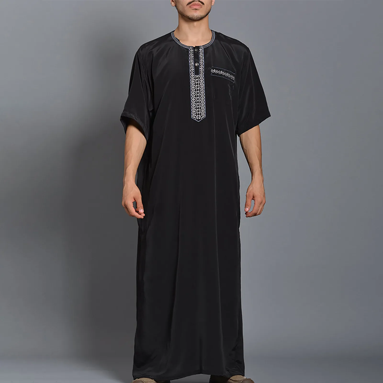 Ropa islámica tradicional bordada para hombre, túnicas de Ramadán, Boubou, Jalabiyas, Jubbah, Thobe musulmán, Thobe marroquí, 2024