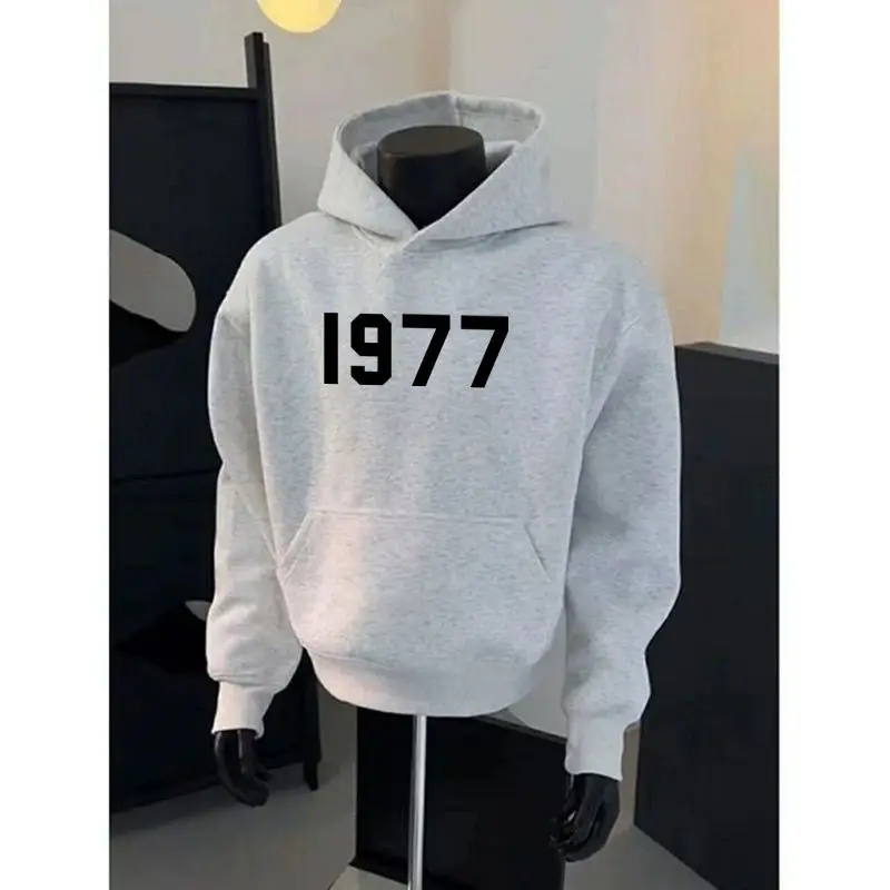 

American Trendy Brand 1977 Hooded Sweater Couple Wear Autumn and Winter Men's and Women's Oversize Loose Casual Top Street Wear