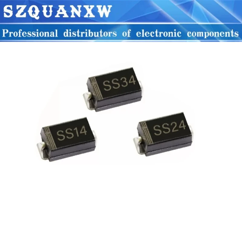 100PCS 1N5819 SS14 1N5822 SS34 SR160 SS16 1N5817 SS12 SMA Rectifier diode SR1100 SS110 SR360 SS36 SR240 SS24 SR2100 SS210 SS310