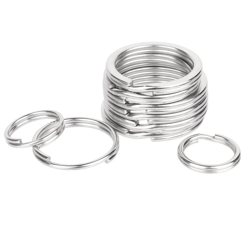 304 Stainless Steel Rings Bulk Heavy Duty Split chain For Diy Rings Home Office Car s Accessory