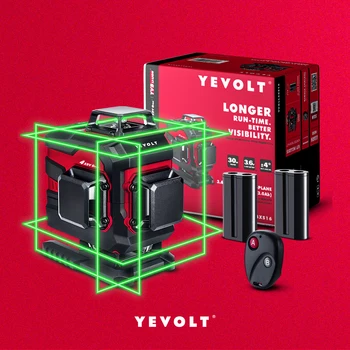 YEVOLT yvgll4xhorizontal dp 4-Plane green laser level 4D 16 lines all day work self-leveling measuring horizontal and vertical tools