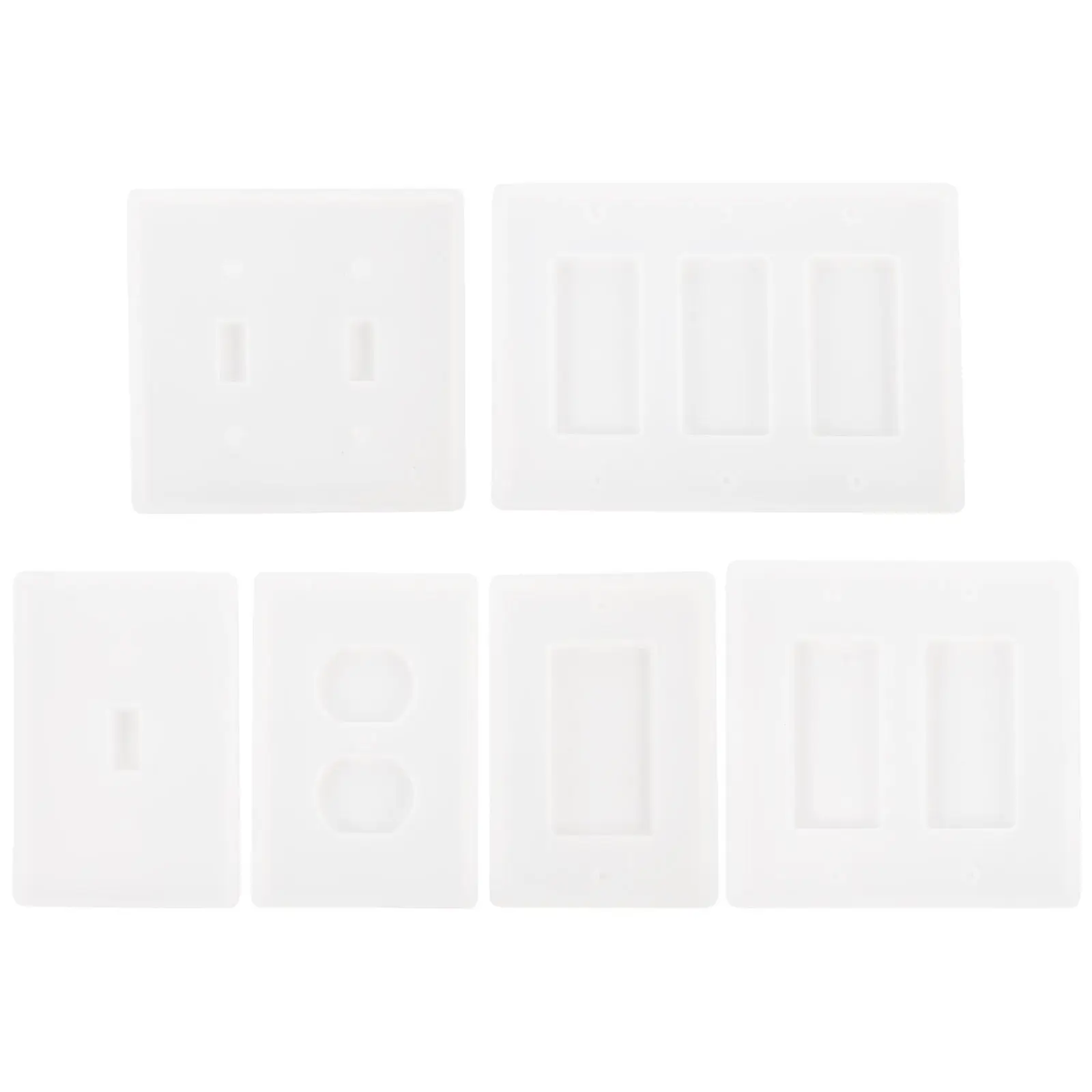 

6Pcs Silicone Switch Panel Molds Resin Casting Mold for DIY Socket Cover Crystal Epoxy Craft Decoration Silicone DIY Molds