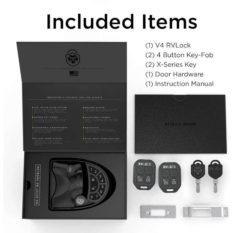 Door Lock Keyless Entry Keypad, Durable Camper Door Latch, and Premium RV Lock Replacement with Patented Security Technology