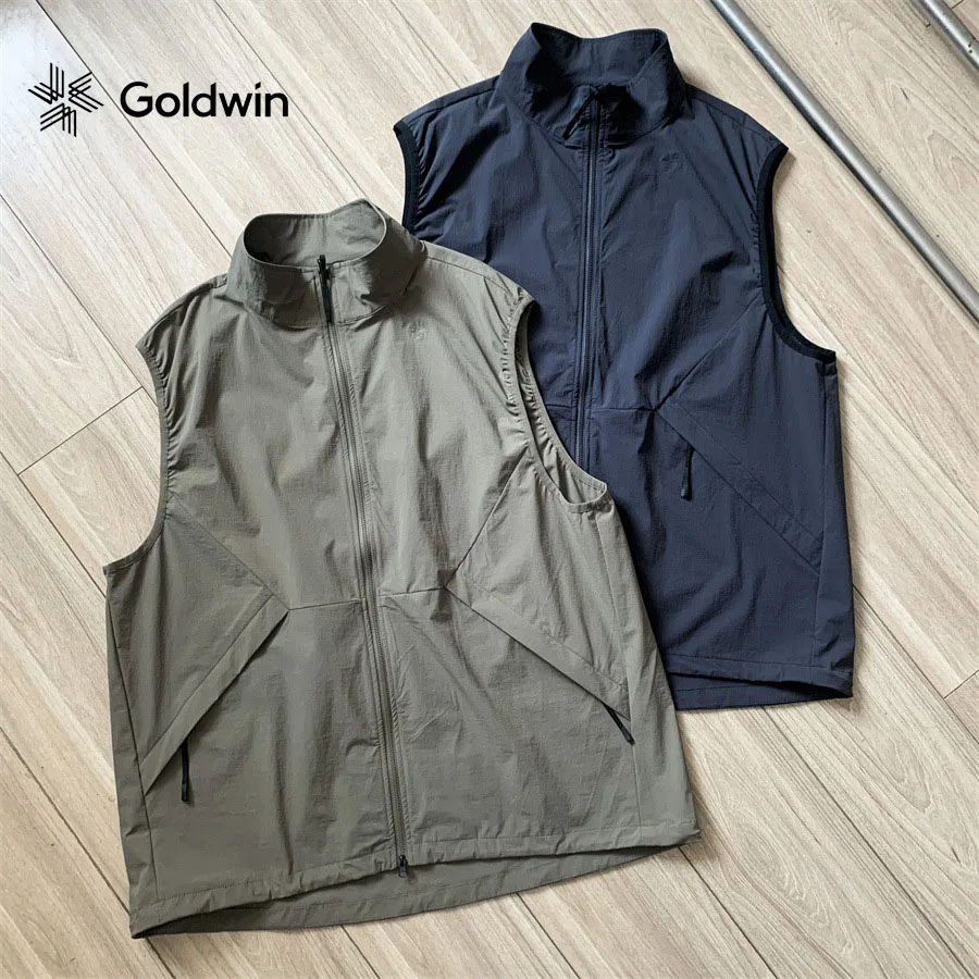 GOLDWIN Mens Tech Fleece Vest Wind Resistant Water Repellent Light Weight Outdoor Camping Hiking Gorpcore Jacket SS
