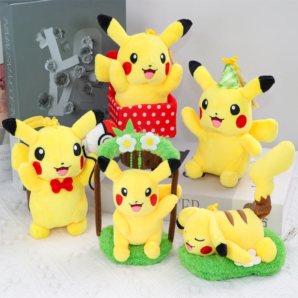 Peluche Pokémon Pikachu Originale pour Enfant, Jouet Pendentif, Kawaii, Évoli, Charmander, Sicilax, Scorbunny, Porte-Clés