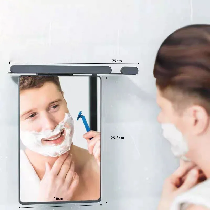 Non perforated bathroom waterproof and anti fog mirrors bathroom toilet mirrors makeup mirror wall mounted  mirror makeup