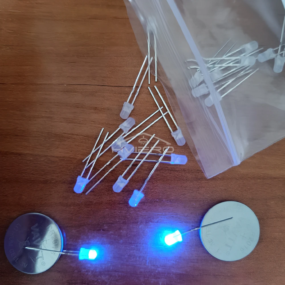 100/200PCS 3mm LED ไดโอดหลอดไฟหัวกลมโคมไฟกระจาย CLEAR LEN ไฟตกแต่งโฆษณาป้ายบรรยากาศนีออน