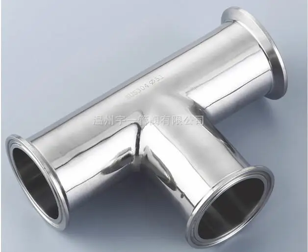 

Free shipping 2'' 51mm Sanitary Tri Clamp 3 Way Tee, Stainless Steel 304 Sanitary Ferrule Tee Connector Pipe Fitting Tri Clamp