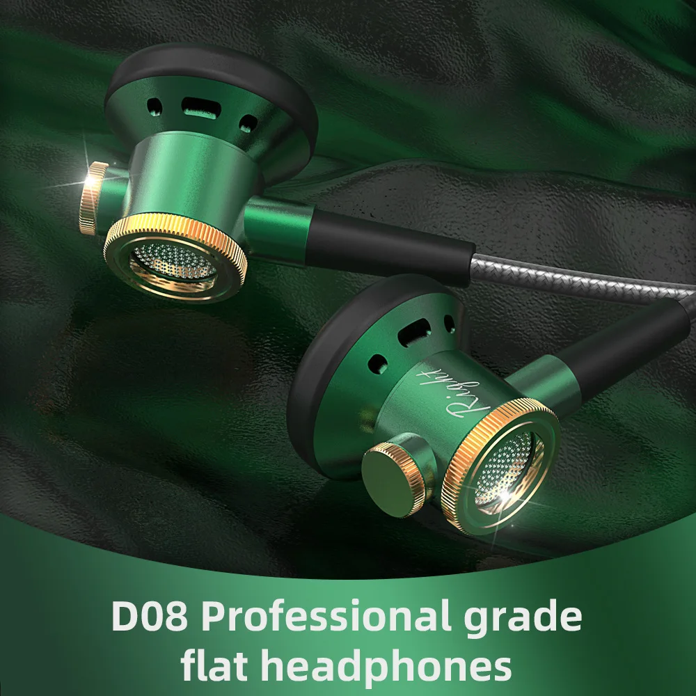 D08 سماعات ايفي المعدنية سماعة رأس مسطحة مع ميكروفون سلكي واضح صوت باس سماعة لصالة الألعاب الرياضية تشغيل الموسيقى لعبة