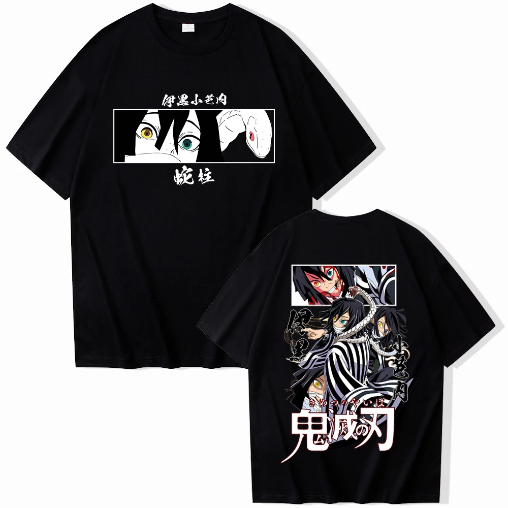 

Anime Demon Slayer Iguro Obanai T-Shirt Women Men Harajuku O Neck Short Sleeve T Shirt for Fans
