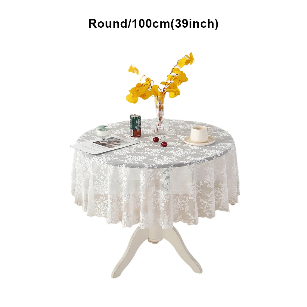 Add Elegance To Table Round Tablecloth Available In Various Patterns And Sizes Variety Of Patterns white flower 150cm