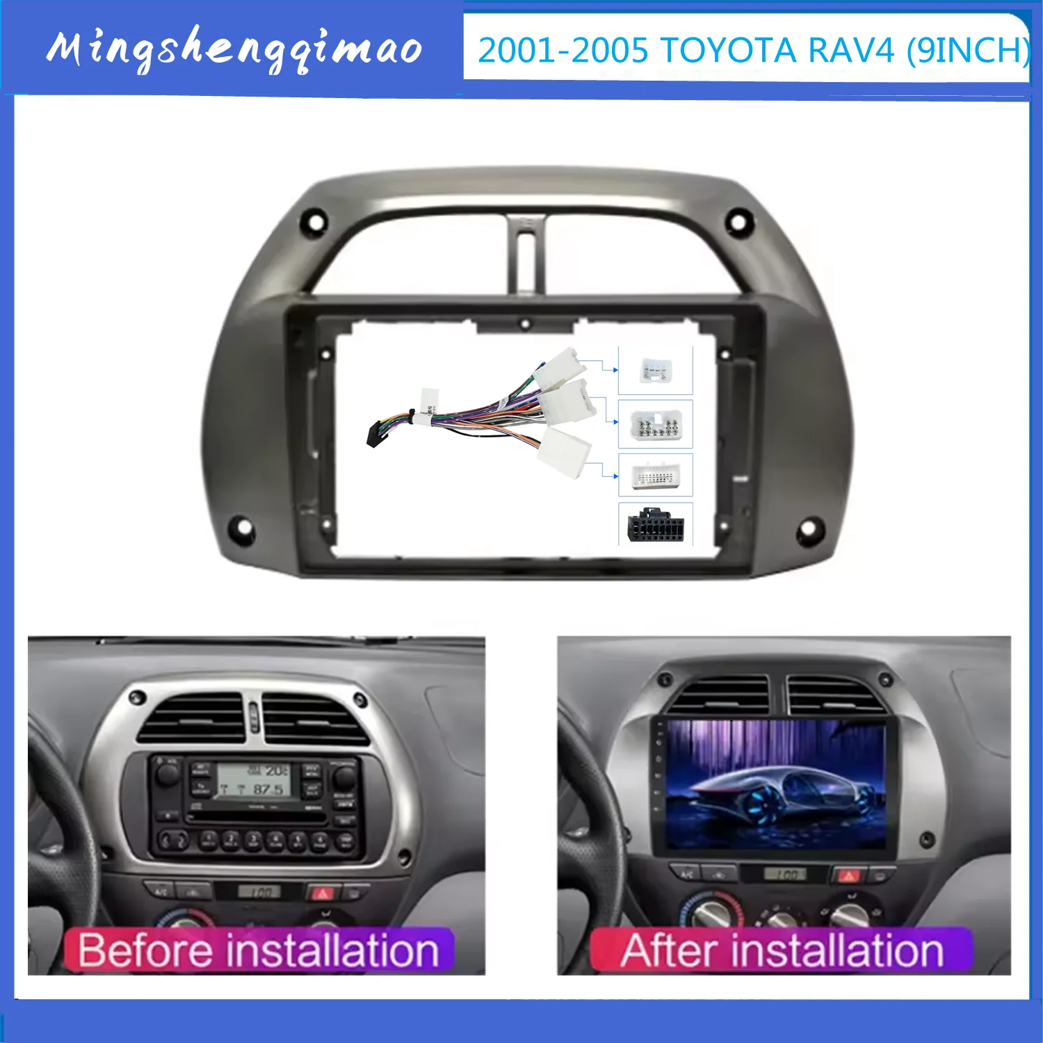 

Android Car Radio Frame Kit For TOYOTA RAV4 2001-2006 Auto Stereo Center Console Holder Fascia Trim Bezel Faceplate