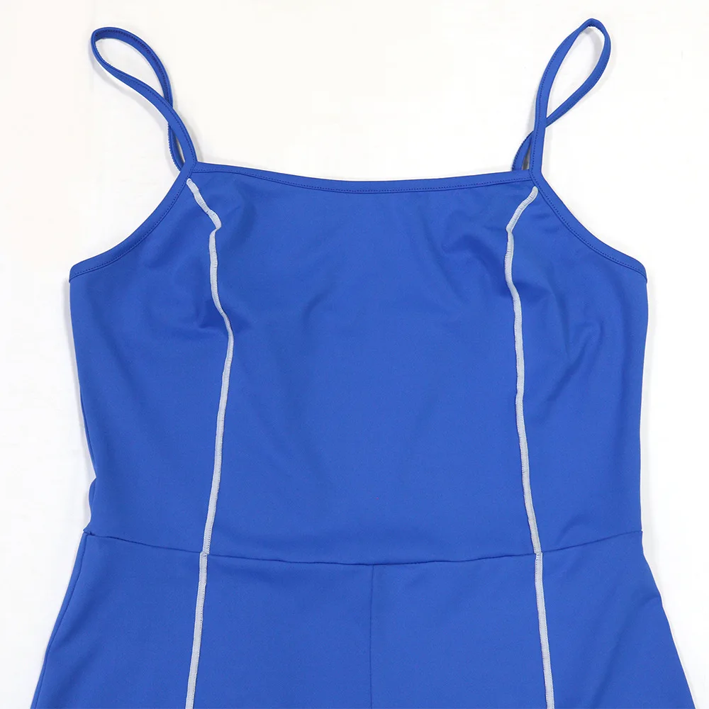 Tute corte da donna con canotta skinny solida 2025 Cinghie estive per spaghetti Fianchi pesca Tute casual slim Tute fitness alla moda