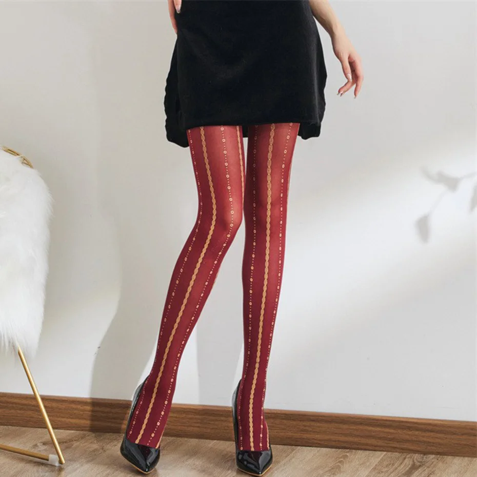 

Women Sexy Body Stockings Lingerie Women Pantyhose High Waist Sexy Thin Velvet Leggings Tights Stocking Striped Female Panyhose