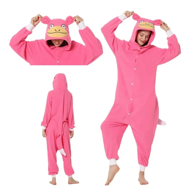 

♥AA Pink Hippo Onesies Anime Cute Kigurumis Women Adult Halloween Party Outfit New 2026