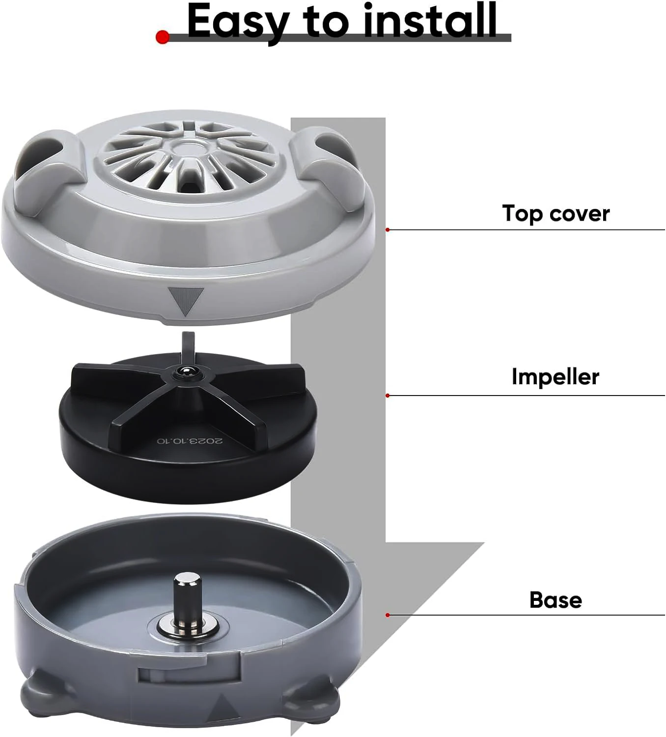 Pipeless Magnetic Jet Head 4 Pin Replace for Jet Head Motor Pedicure SPA Tub Contains Propeller and Cover