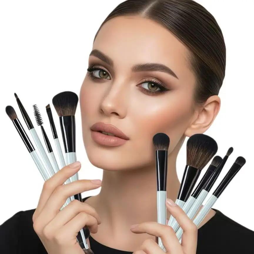 フェイシャルメイクブラシ 3/6/10本、両端メイクブラシ、多機能メイクブラシ、フェイシャルメイクブラシ、ファンデーションブラシ、パウダーブラシ、ブラッシュブラシ、コンシーラーブラシ、アイメイクブラシ、アイシャドウブラシ、アイブロウブラシ、アイライナーブラシ、ブレンドブラシ、ハイライターブラシ、歌舞伎ブラシ、紙箱入りカラーツール、完全なブラシセット、旅行や自宅でのメイクアップに不可欠なツール、特に女の子や女性向け