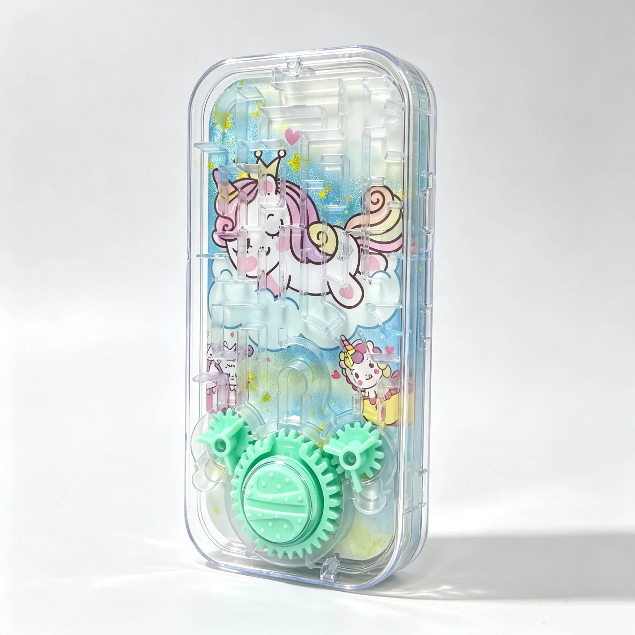 Kids Cartoon Unicorn Rolling Ball Maze Toy Gear Control Labyrinth Game Portable Travel Educational Fidget Stress Relief Toy
