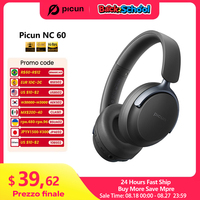 Picun NC60 ANC Wireless Bluetooth 5.4 Headphone 48dB Hybrid Active Noise Cancellation Headsets 40mm Driver 80H Playtime Earphone