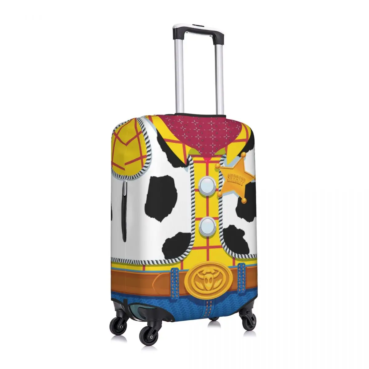 Custom Cute Toy Story Woody\'s Sheriff Outfit Luggage Cover Protector Elastic Travel Suitcase Covers