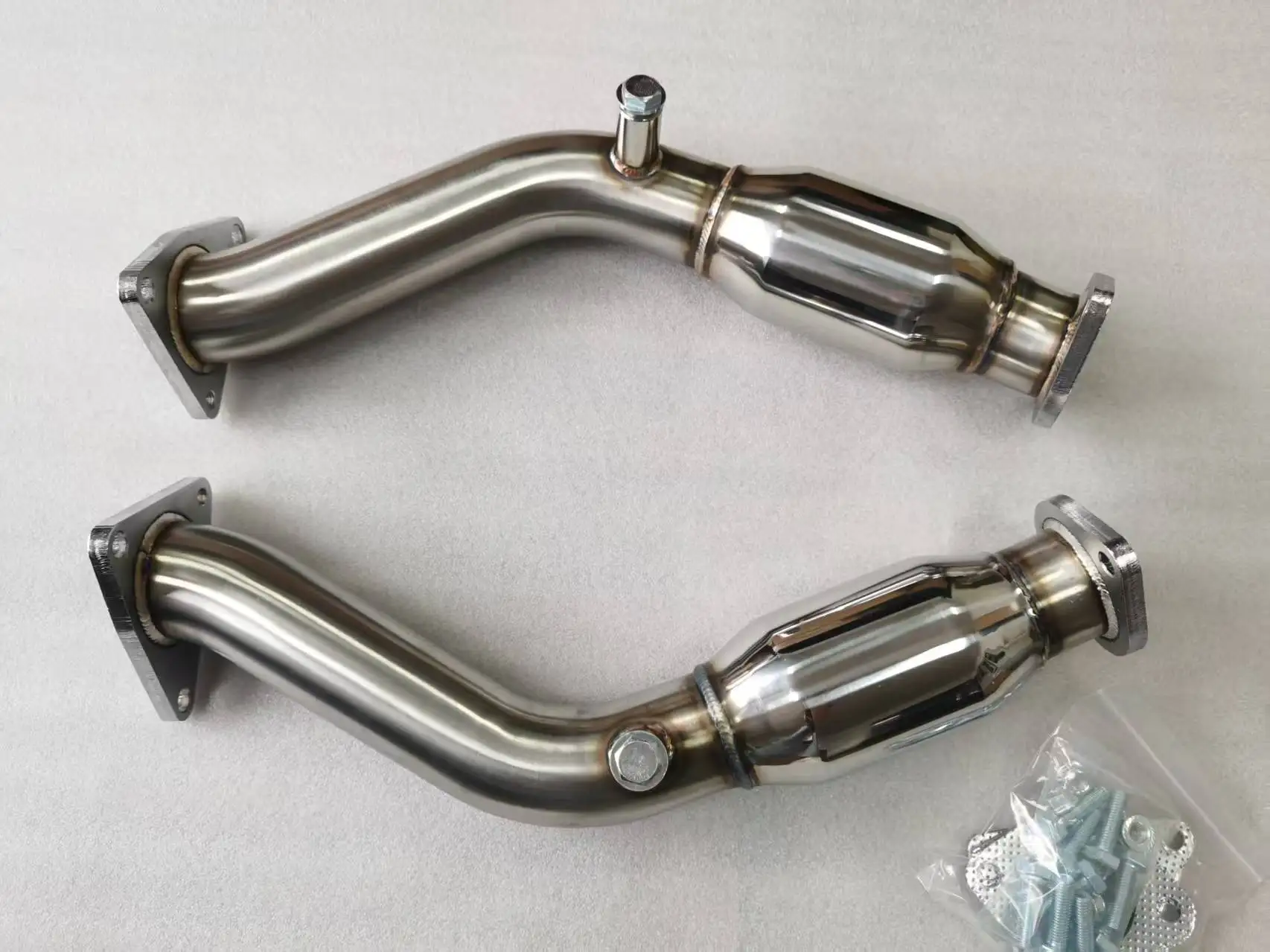 For Stainless Steel Exhaust Downpipes for Resonated Fit Infiniti G37 370Z Z33 Coupe Sedan VQ37HR 07-08 Muffler