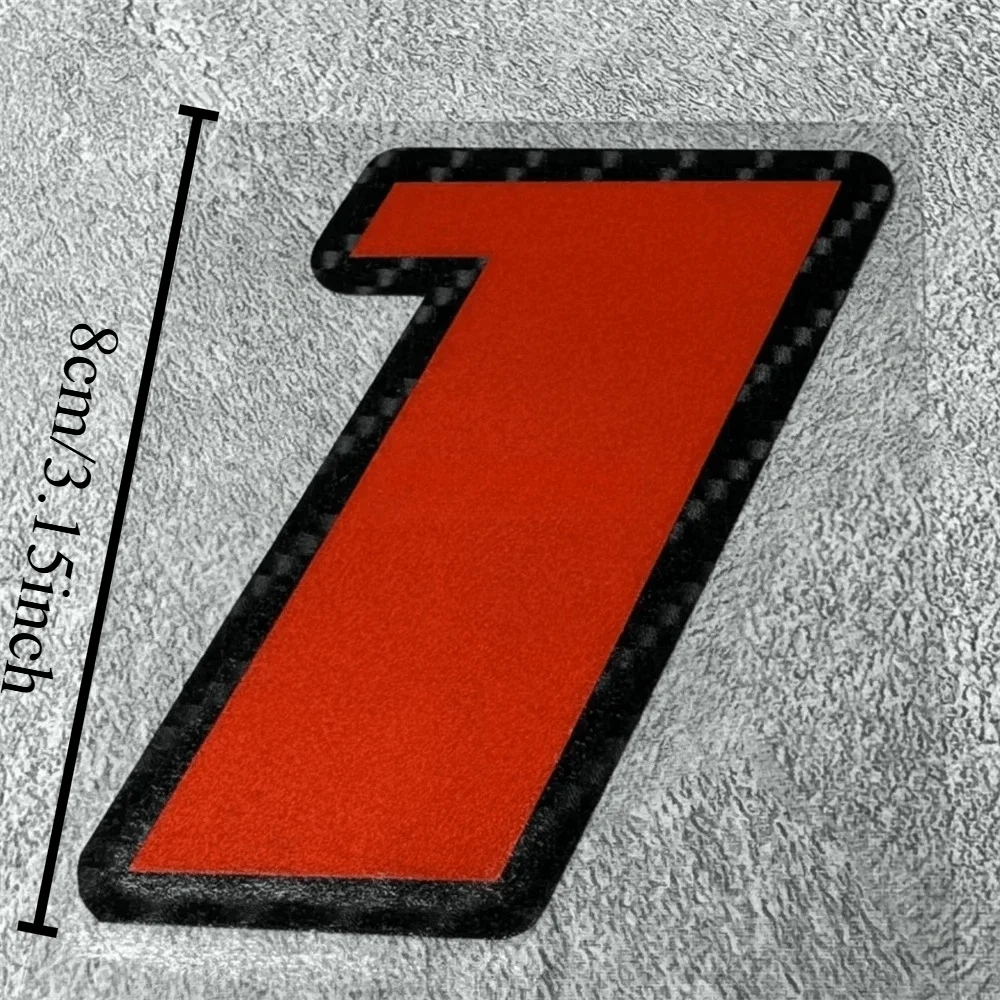 1Pc 0-9 Racing Number Vinyl Sticker, Carbon Fiber Border for Car Window Helmet Race Body