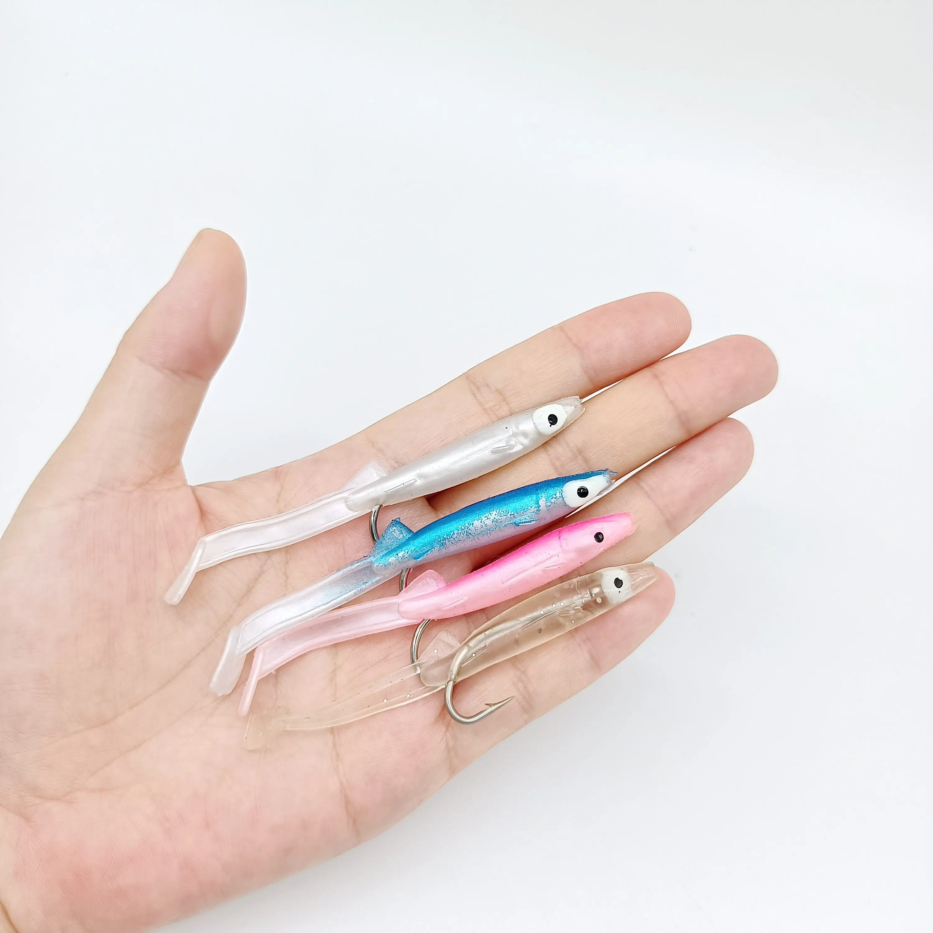 DUODUOYU 5PCS Aal Weiche Kunststoff Angeln Köder 2,6g/80mm Kleine Salzwasser Isca Künstliche Crankbait Weiche angelgerät – Detail 1