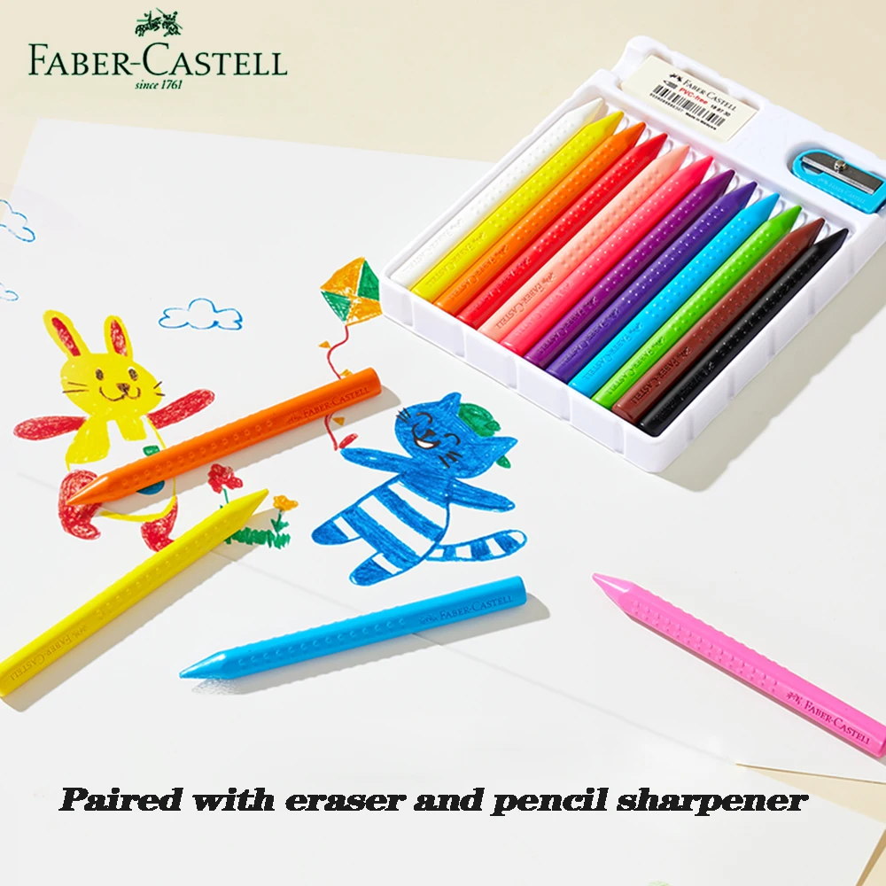 12/24 Colors Faber Castell Erasable Crayons Eraser and Sharpener School Non Toxic Crayons for Toddlers Washableart Art Supplies