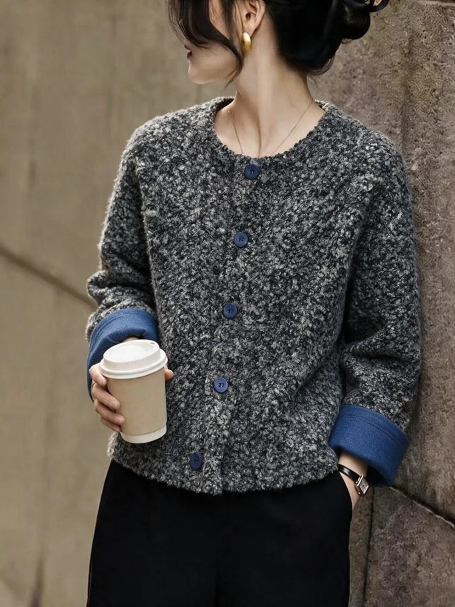 Ladies Thickened Cotton Lined Sheepskin Jacket 2026 New Loose Short Style Velour Cotton Clothes Warm Gentle Style Casual Wear